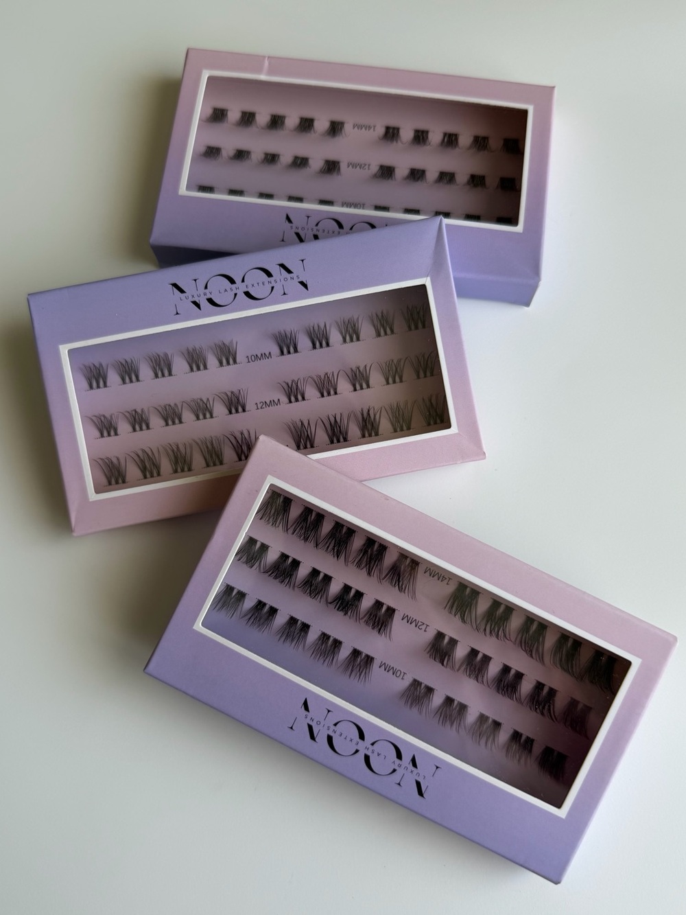 NOON Cluster Lash Extensions Bundle 3 Packs Mixed Length DIY Lash Extensions